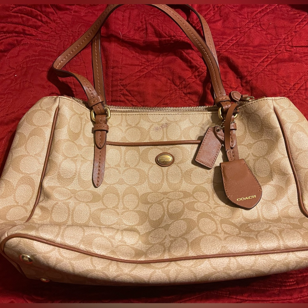 Brown Coach Signature Tote